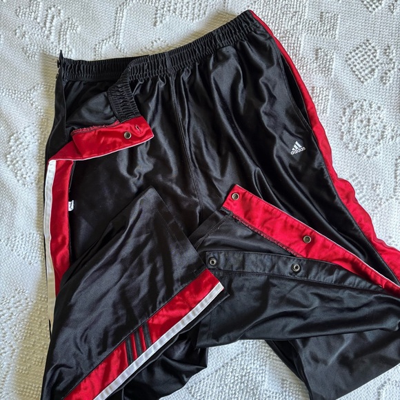 Adidas men’s size 2XL 2001 shiny snap tear away warm up elastic waistband pants - Picture 1 of 10